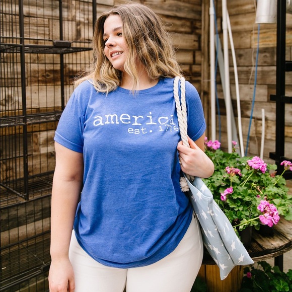 America est. 1776 Graphic Tee in Blue - Picture 8 of 9